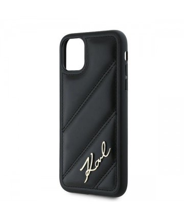 Karl Lagerfeld Diagonal Quilted Script case for iPhone 11 / Xr - black