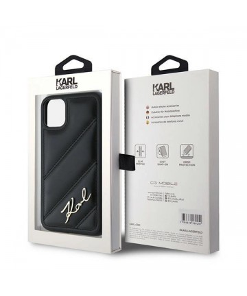 Karl Lagerfeld Diagonal Quilted Script case for iPhone 11 / Xr - black
