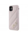 Karl Lagerfeld Diagonal Quilted Script case for iPhone 11 / Xr - pink