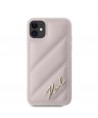 Karl Lagerfeld Diagonal Quilted Script case for iPhone 11 / Xr - pink