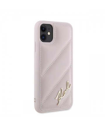 Karl Lagerfeld Diagonal Quilted Script case for iPhone 11 / Xr - pink