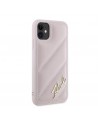 Karl Lagerfeld Diagonal Quilted Script case for iPhone 11 / Xr - pink