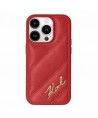 Karl Lagerfeld Diagonal Quilted Script case for iPhone 15 / 14 / 13 - red