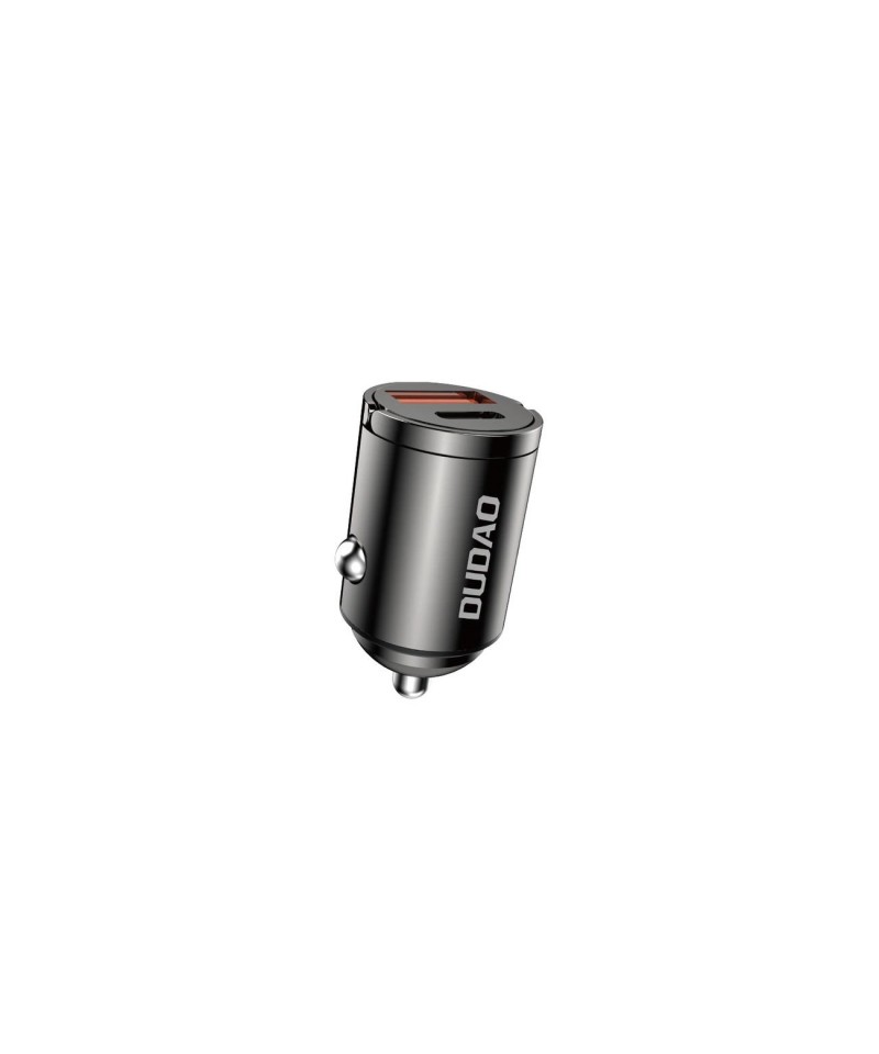 Dudao R3MAX 48W QC PD mini car charger - black