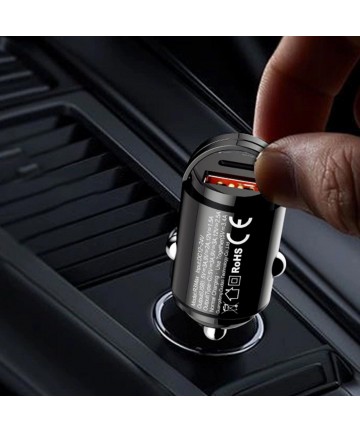 Dudao R3MAX 48W QC PD mini car charger - black