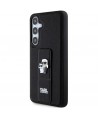 Karl Lagerfeld Gripstand Saffiano Karl&Choupette Pins case for Samsung Galaxy S24+ - black