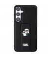 Karl Lagerfeld Gripstand Saffiano Karl&Choupette Pins case for Samsung Galaxy S24+ - black