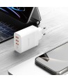 Dudao A5HEU network charger 3x USB-A 1x USB-C PD20W - white