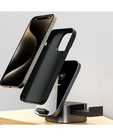 Dudao A11Pro+ 15W 3in1 Inductive Charger for Phone/Smartwatch/Headphones - Black