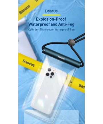 Baseus AquaGlide BS-PC030 case waterproof IPX8 with cylindrical clasp - black