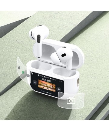Dudao U19 in-ear TWS wireless Bluetooth 5.3 headphones with LED display - white