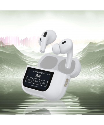 Dudao U19 in-ear TWS wireless Bluetooth 5.3 headphones with LED display - white