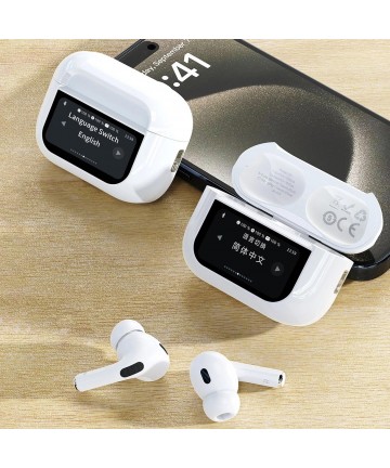 Dudao U19 in-ear TWS wireless Bluetooth 5.3 headphones with LED display - white