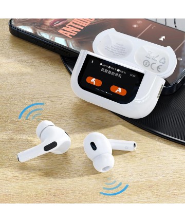 Dudao U19 in-ear TWS wireless Bluetooth 5.3 headphones with LED display - white