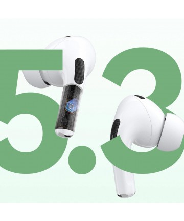 Dudao U19 in-ear TWS wireless Bluetooth 5.3 headphones with LED display - white