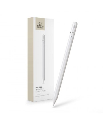 Tech-Protect Digital Magnetic Stylus Pen 3 Magnetic for iPad Tablet - White