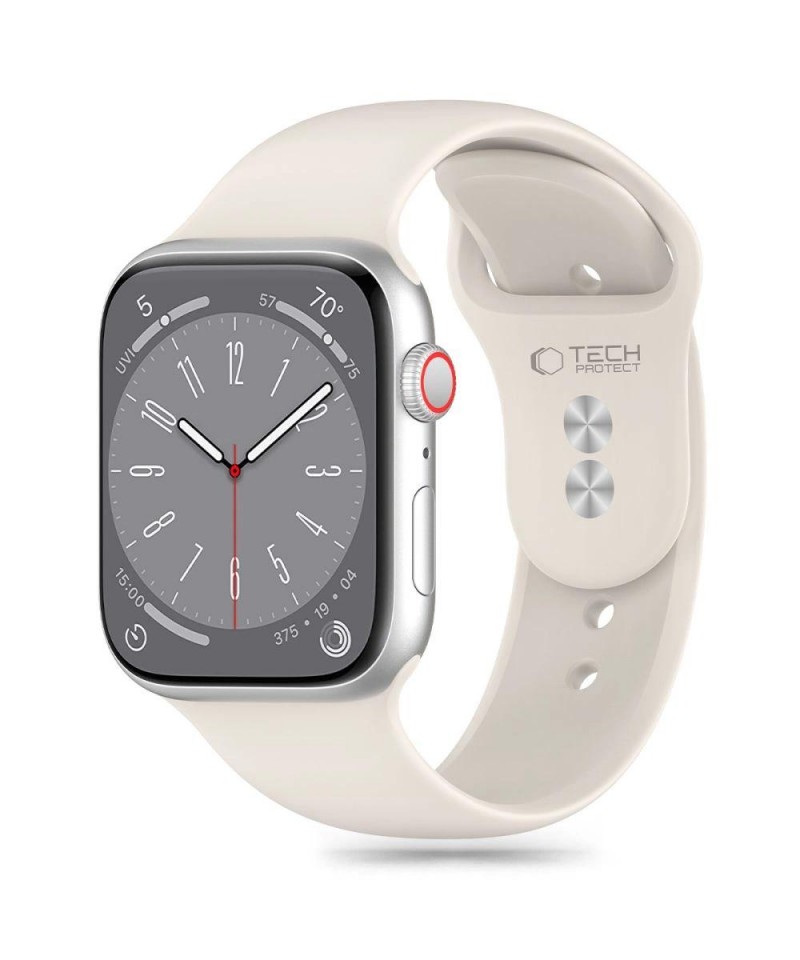 Tech-Protect Silicone Strap for Apple Watch 4 / 5 / 6 / 7 / 8 / 9 / SE (38 / 40 / 41 mm) - Beige