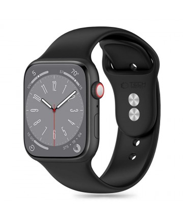 Tech-Protect Silicone Strap for Apple Watch 4 / 5 / 6 / 7 / 8 / 9 / SE (38 / 40 / 41 mm) - Black
