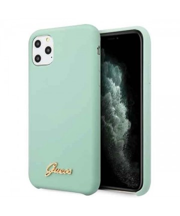Guess GUHCN58LSLMGG iPhone 11 Pro green/green hard case Silicone Vintage Gold Logo