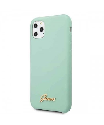 Guess GUHCN58LSLMGG iPhone 11 Pro green/green hard case Silicone Vintage Gold Logo