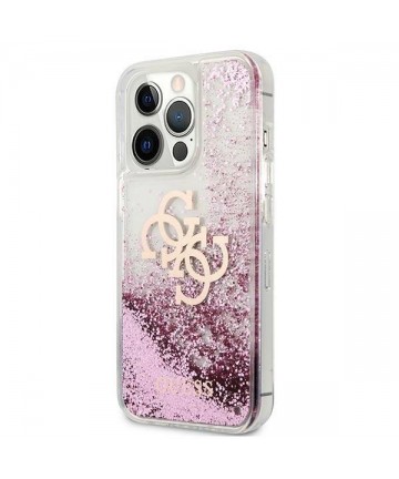 Guess GUHCP13XLG4GPI iPhone 13 Pro Max 6.7" pink/pink hardcase 4G Big Liquid Glitter
