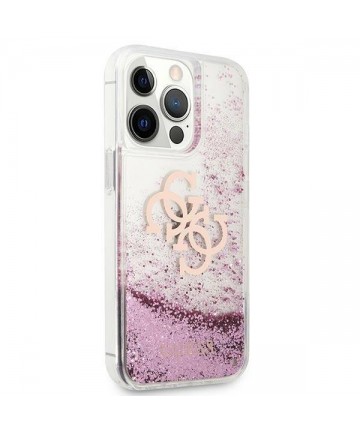 Guess GUHCP13XLG4GPI iPhone 13 Pro Max 6.7" pink/pink hardcase 4G Big Liquid Glitter
