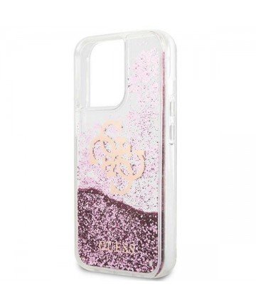 Guess GUHCP13XLG4GPI iPhone 13 Pro Max 6.7" pink/pink hardcase 4G Big Liquid Glitter