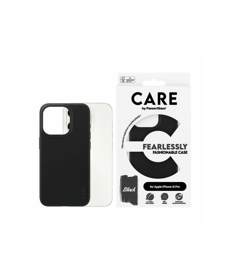 CARE by PanzerGlass Fearlessly Fashionable Case for iPhone 15 Pro - Black