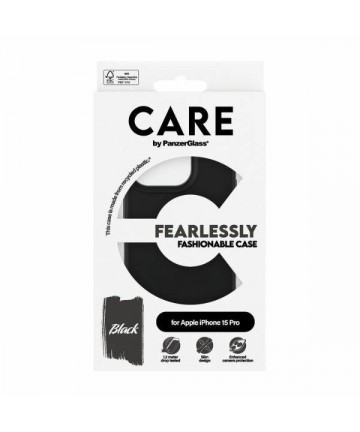 CARE by PanzerGlass Fearlessly Fashionable Case for iPhone 15 Pro - Black