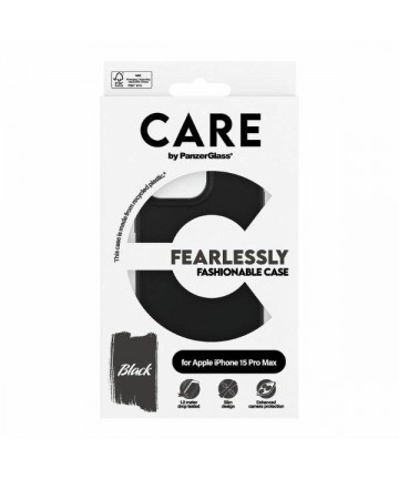 CARE by PanzerGlass Fearlessly Fashionable Case for iPhone 15 Pro Max - Black