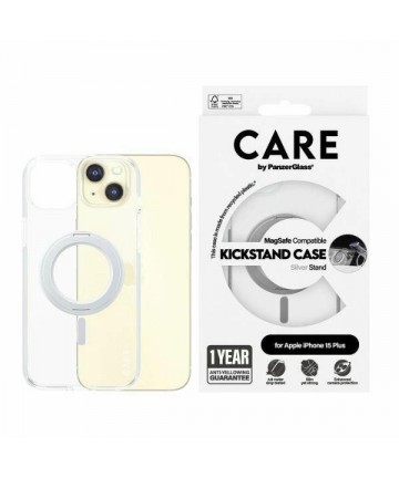 CARE by PanzerGlass Kickstand Case MagSafe for iPhone 15 Plus - silver