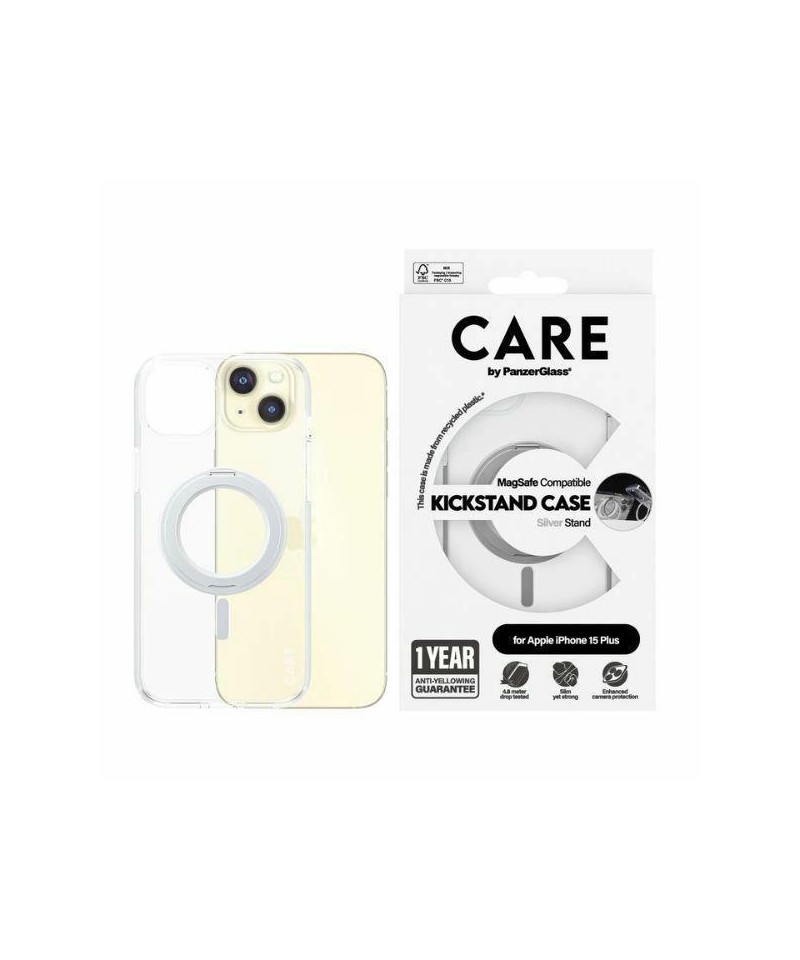 CARE by PanzerGlass Kickstand Case MagSafe for iPhone 15 Plus - silver