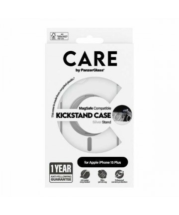 CARE by PanzerGlass Kickstand Case MagSafe for iPhone 15 Plus - silver