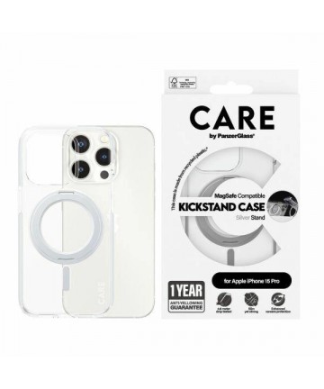 CARE by PanzerGlass Kickstand Case MagSafe for iPhone 15 Pro - silver