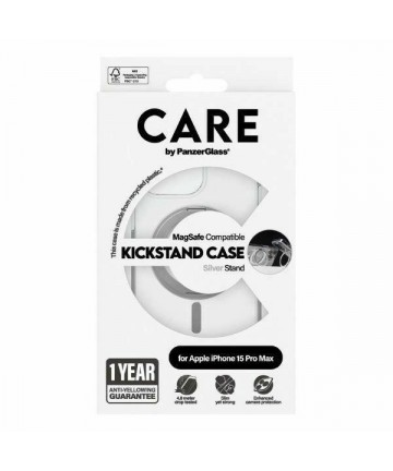 CARE by PanzerGlass Kickstand Case MagSafe for iPhone 15 Pro Max - silver