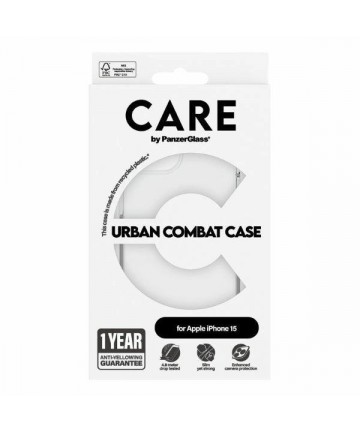 CARE by PanzerGlass Urban Combat Case for iPhone 15 - transparent