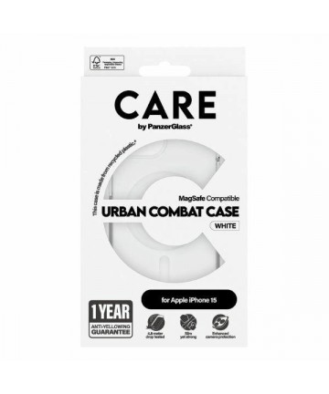 CARE by PanzerGlass Urban Combat Case MagSafe for iPhone 15 - White