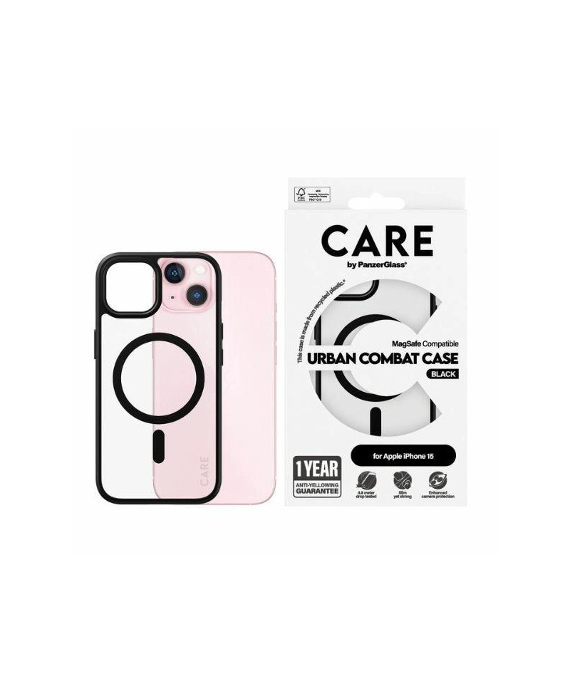 CARE by PanzerGlass Urban Combat Case MagSafe for iPhone 15 - Black
