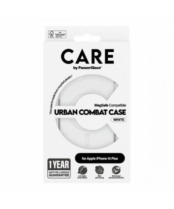 CARE by PanzerGlass Urban Combat Case MagSafe for iPhone 15 Plus - White