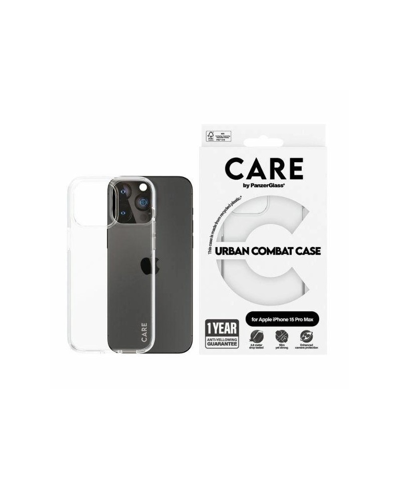 CARE by PanzerGlass Urban Combat Case for iPhone 15 Pro Max - Clear