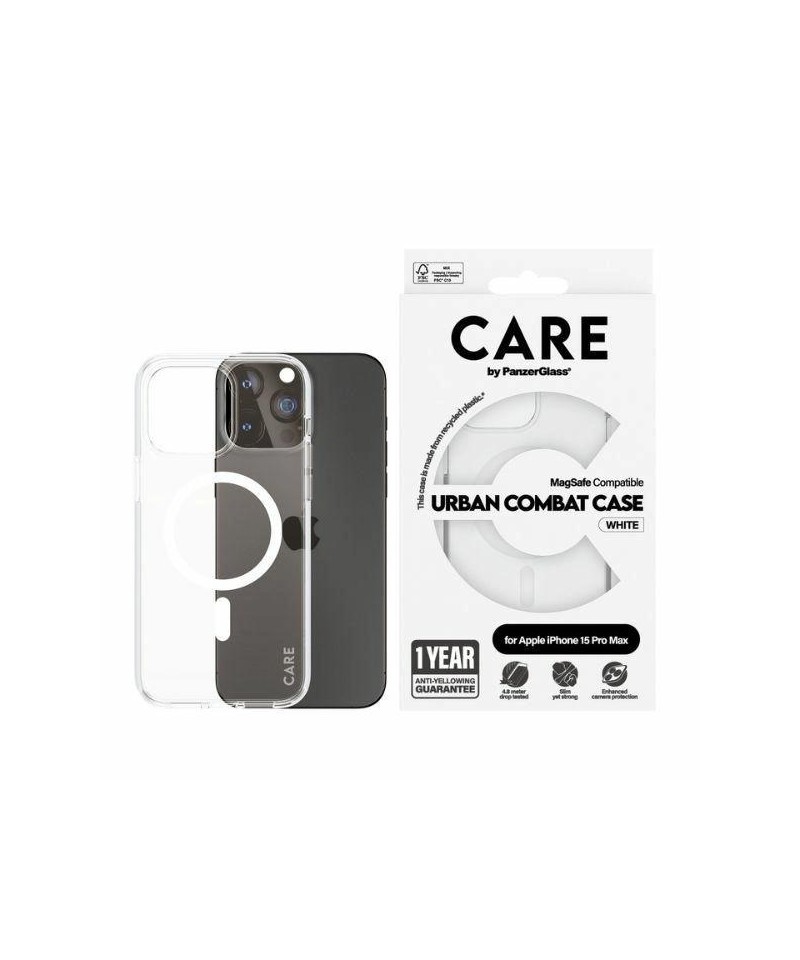 CARE by PanzerGlass Urban Combat Case MagSafe for iPhone 15 Pro Max - White