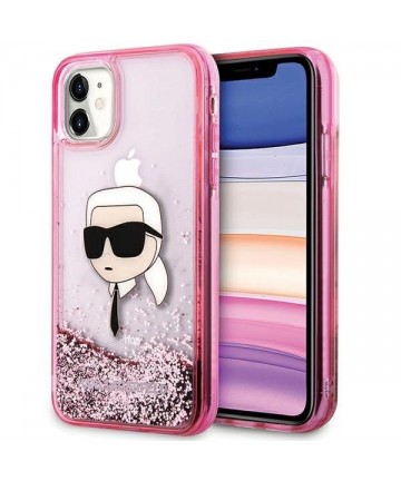 Karl Lagerfeld Glitter Karl Head iPhone 11/XR Case - Pink
