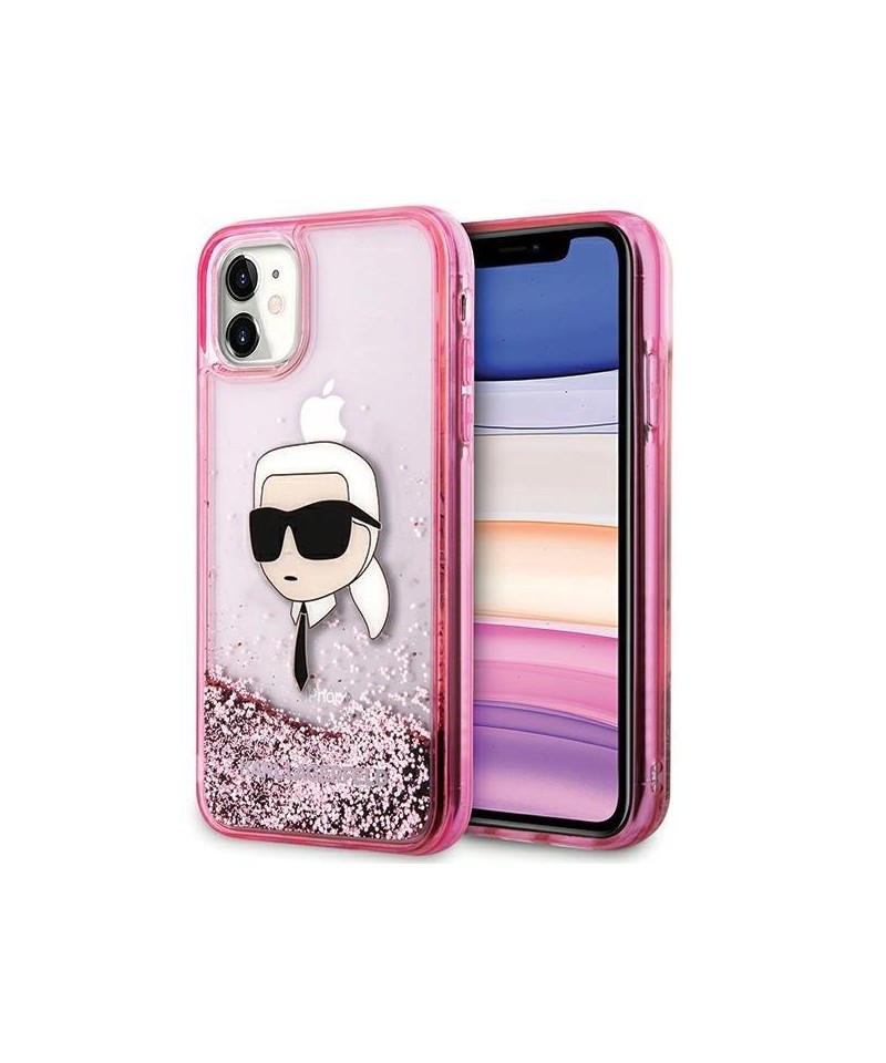 Karl Lagerfeld Glitter Karl Head iPhone 11/XR Case - Pink
