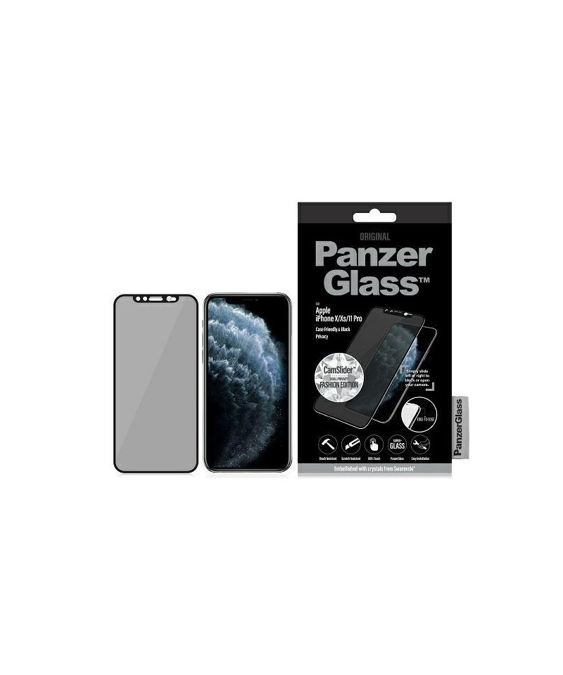 PanzerGlass E2E Super+ Tempered Glass for iPhone X/XS/11 Pro - Black