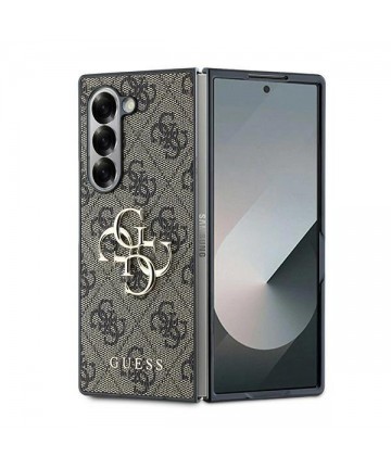 Guess Leather 4G Metal Logo Case for Samsung Galaxy Z Fold 6 - Brown