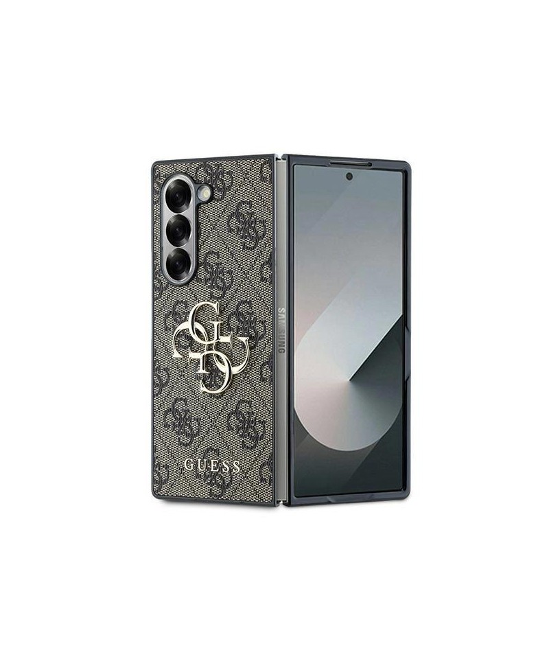 Guess Leather 4G Metal Logo Case for Samsung Galaxy Z Fold 6 - Brown