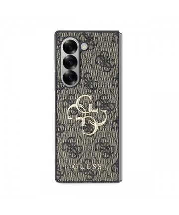 Guess Leather 4G Metal Logo Case for Samsung Galaxy Z Fold 6 - Brown