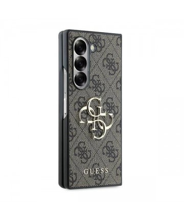 Guess Leather 4G Metal Logo Case for Samsung Galaxy Z Fold 6 - Brown