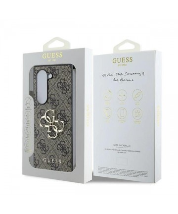 Guess Leather 4G Metal Logo Case for Samsung Galaxy Z Fold 6 - Brown