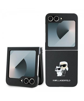 Karl Lagerfeld Saffiano Metal Pin Case for Samsung Galaxy Z Flip 6 - Black